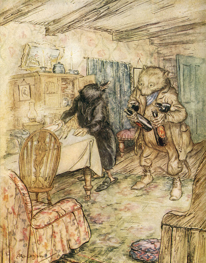 The Wind in the Willows, Arthur Rackham, 1940.