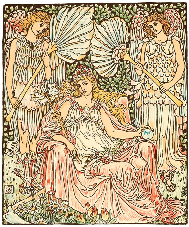 Queen Summer, or the Journey of the Lily and the Rose, Walter Crane, 1891.