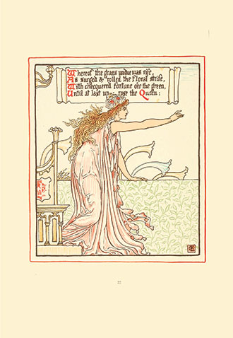 Queen Summer - Or the Tourney of the Lily and the Rose - Illustrated by Walter Crane