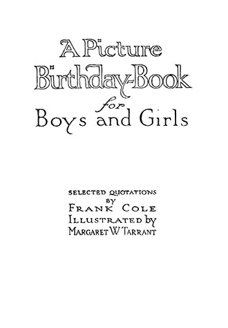 A Picture Birthday - Margaret W. Tarrant