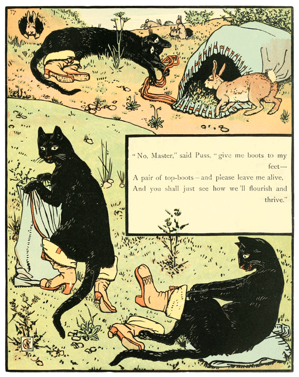 Puss in Boots illustration by Walter Crane
