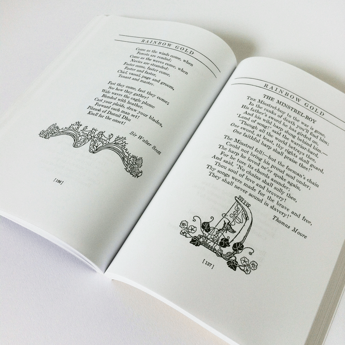 Poem's by Sir Walter Scott and Thomas Moore, illustrated by Dugald Stewart Walker. Rainbow Gold Book.