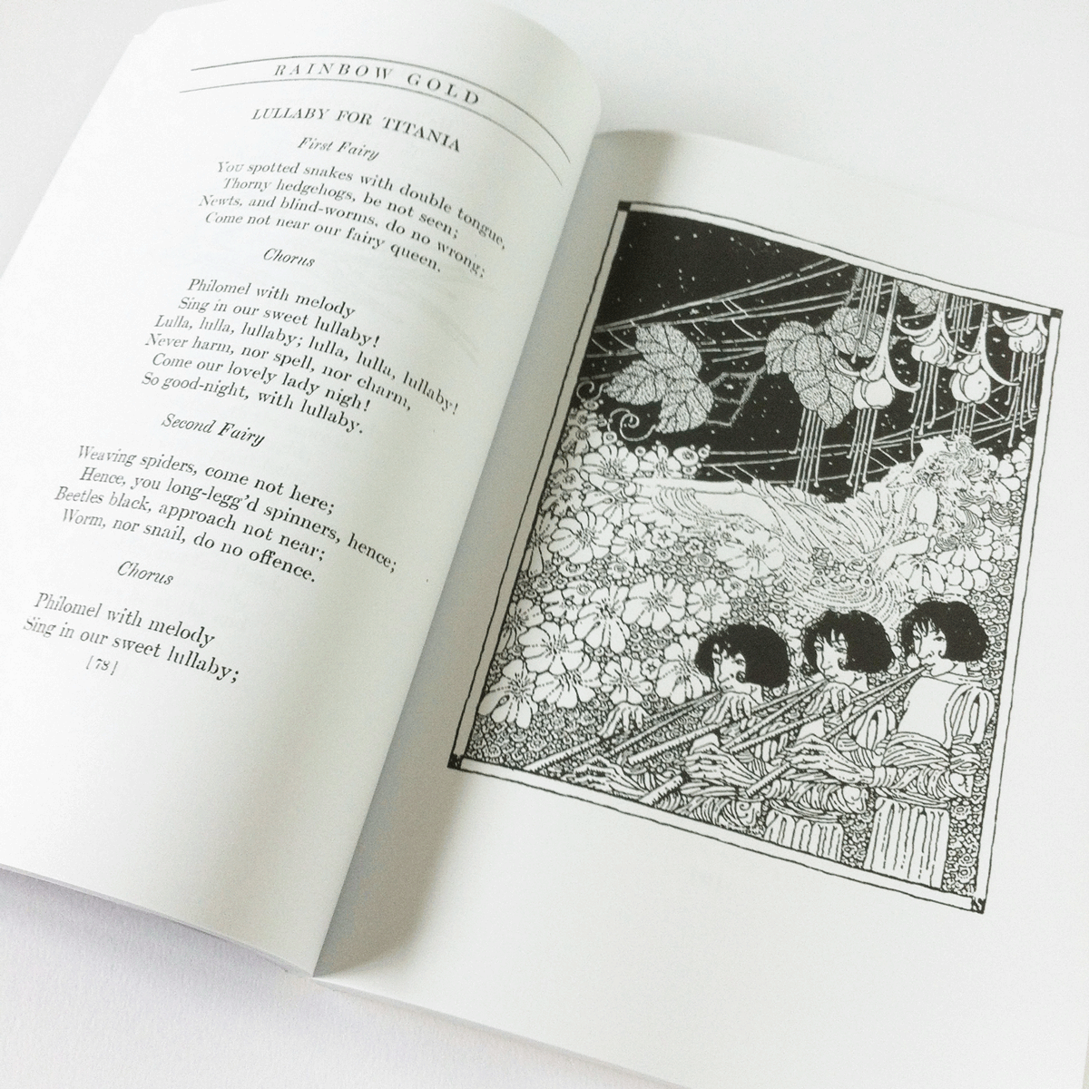 Lullaby for Titania , a poem by William Shakespeare, illustrated by Dugald Stewart Walker. Rainbow Gold Book.