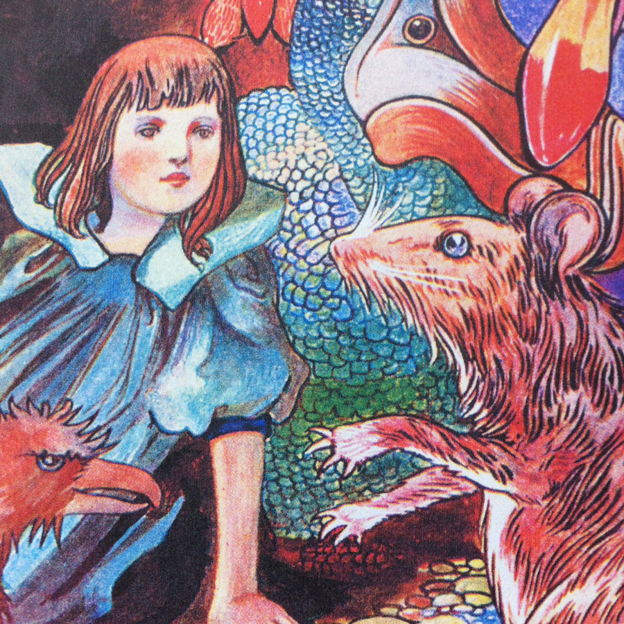 "Ahem!" said the mouse with an important air. Illustration by Charles Robinson. Alice's Adventures in Wonderland.