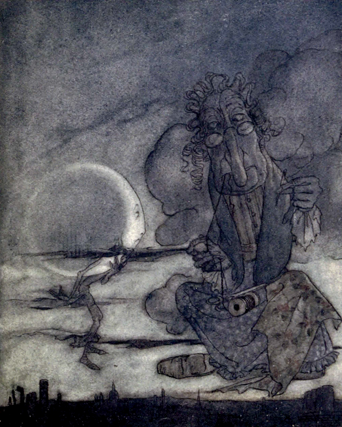Aesop's Fables, The Moon and Her Mother, Arthur Rackham