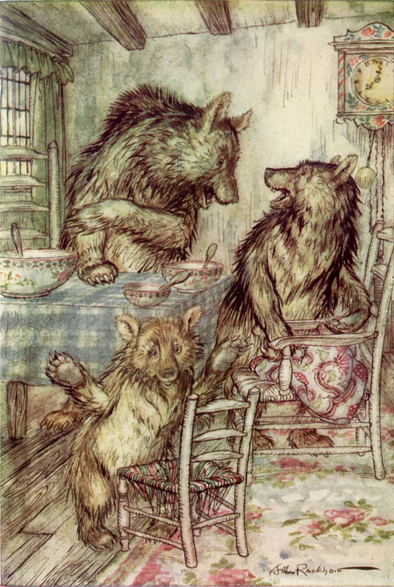 Three Bears, Porridge, Arthur Rackham