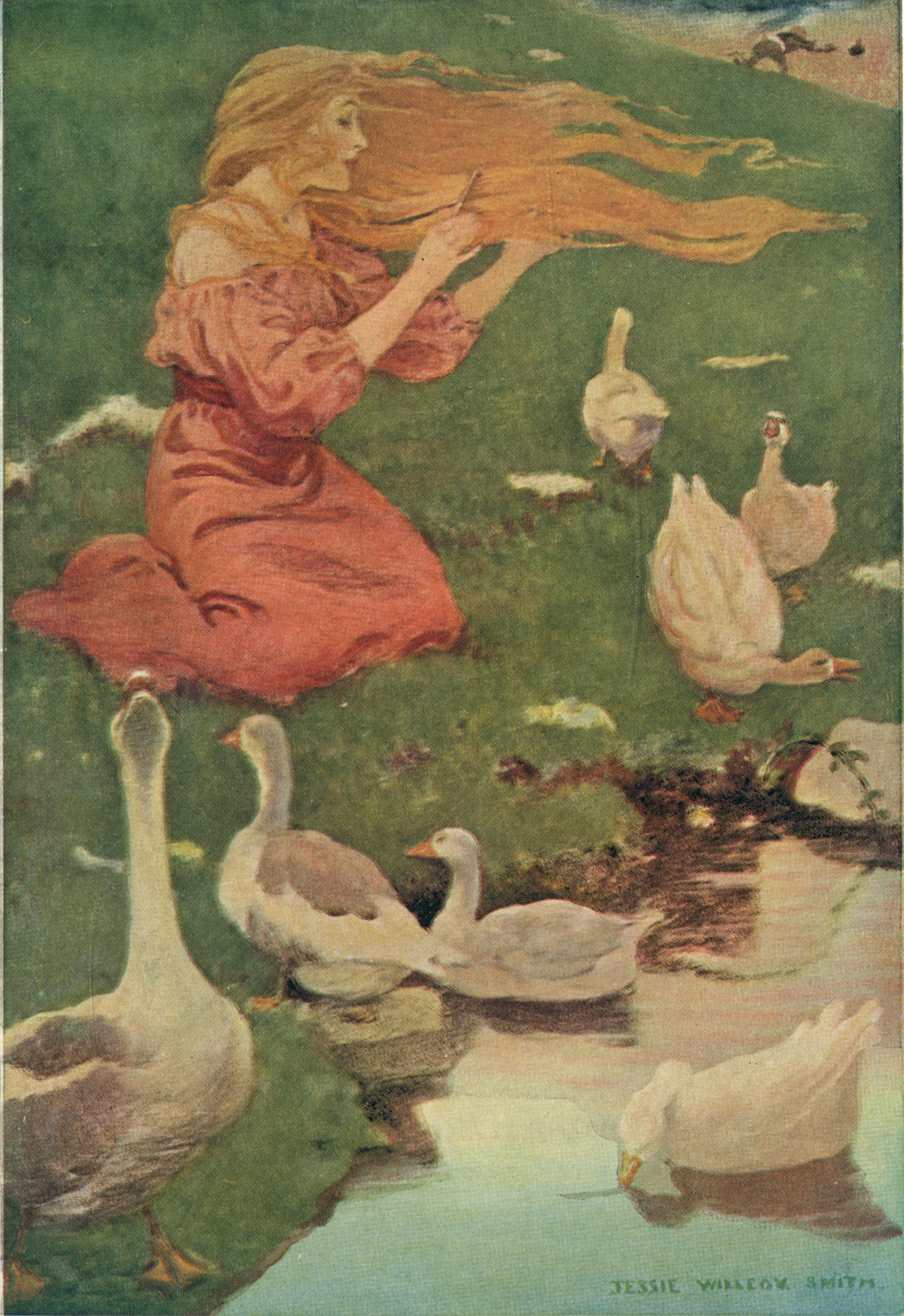 The Goose Girl Illustration by Jessie Willcox Smith