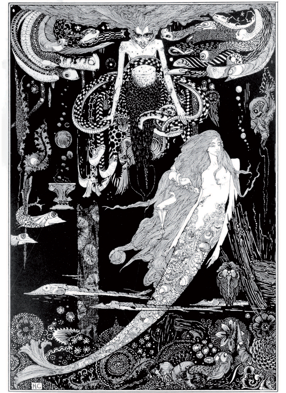 The Little Mermaid illustration by Harry Clarke