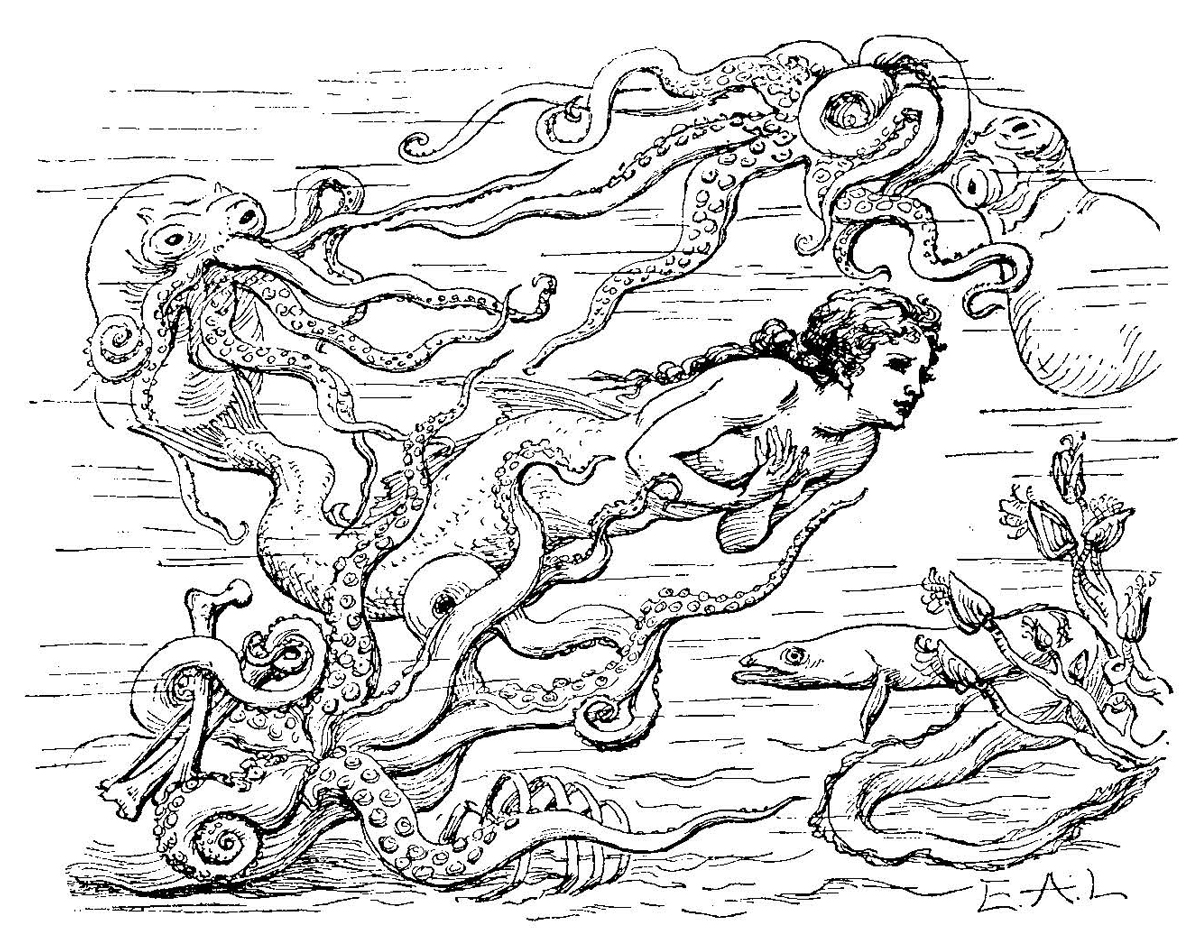 The Little Mermaid illustration by E. A. Lemann