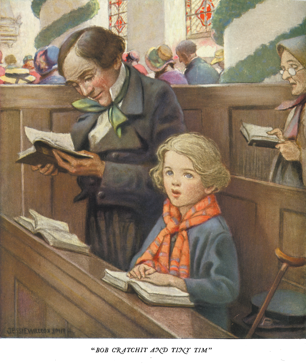 Tiny Tim - The Story of a Christmas Carol - Illustration by Jessie Willcox Smith